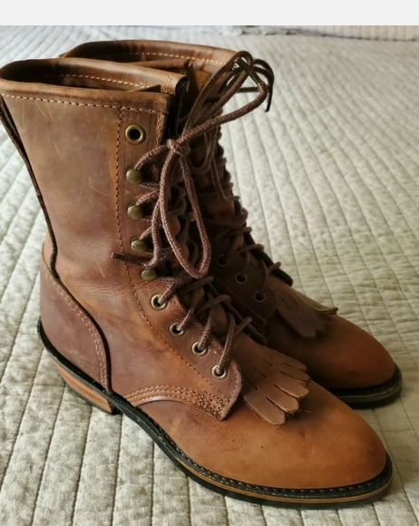 Durango Rust Lace Up Brown Leather Boot $140 - Picture 4 of 12